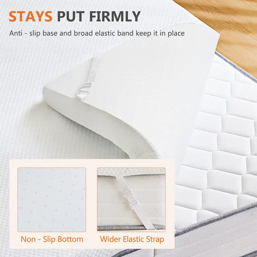 Memory Foam Mattress Topper with Removable Soft Cover
